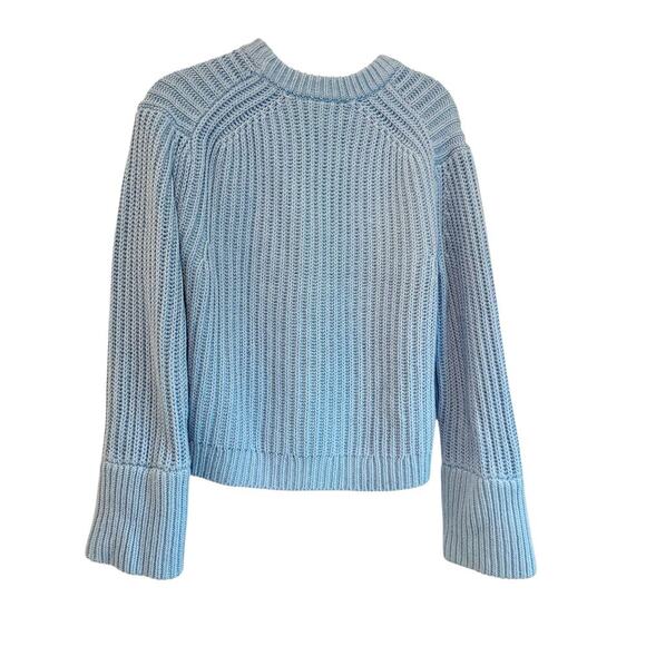 J.CREW Women's Cerulean Heritage Cotton Fisherman Crewneck Sweater Size M NWT - Picture 8 of 12